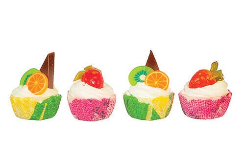Dollhouse Miniature Assorted Cupcakes Set of 4