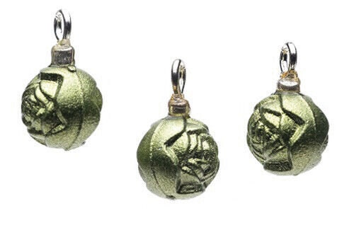 Dollhouse Miniature Green Rose Ornaments Set of 3