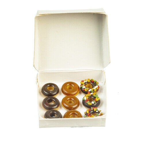 Dollhouse Miniature  Donuts in White Box