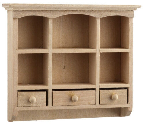Unfinished Dollhouse Miniature Cubby Hole Cabinet
