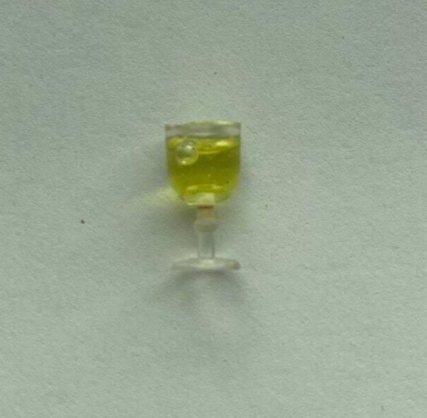 Dollhouse Miniature Glass of White Wine - Handcrafted