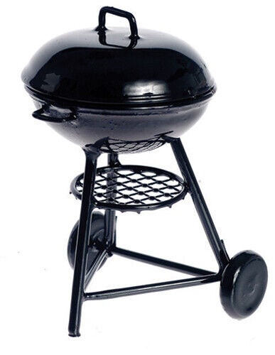 Dollhouse Miniature Round Charcoal Grill, Large