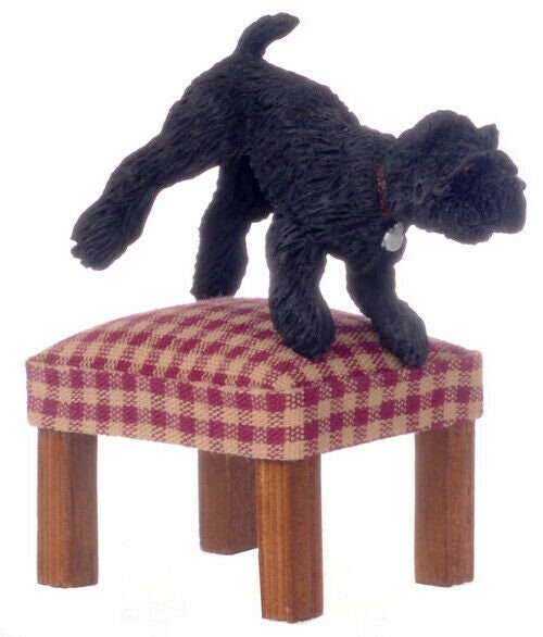 Dollhouse Miniature West Highland Terrier Standing - Black