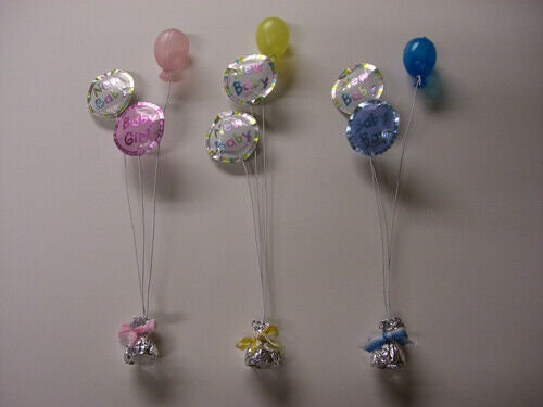 Dollhouse Miniature New Baby Balloons Baby Boy Handcrafted