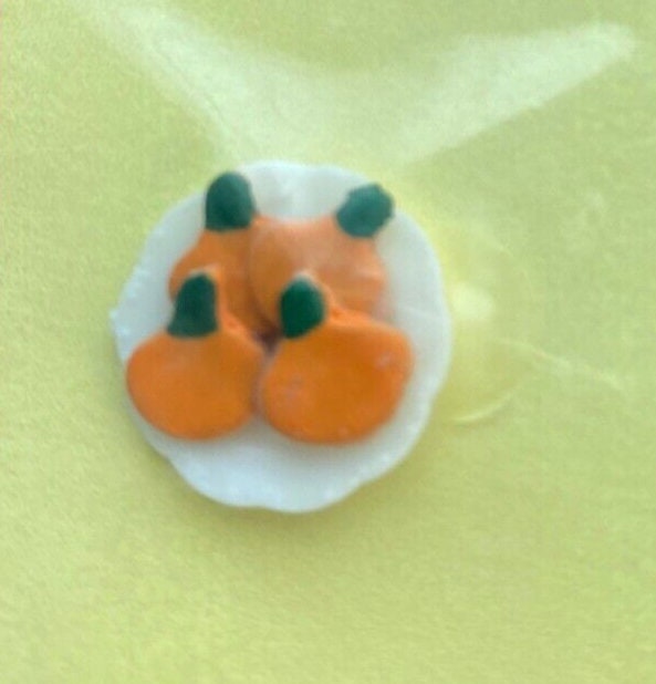 Pumpkin Cookies on Plate - Dollhouse Miniature Handcrafted