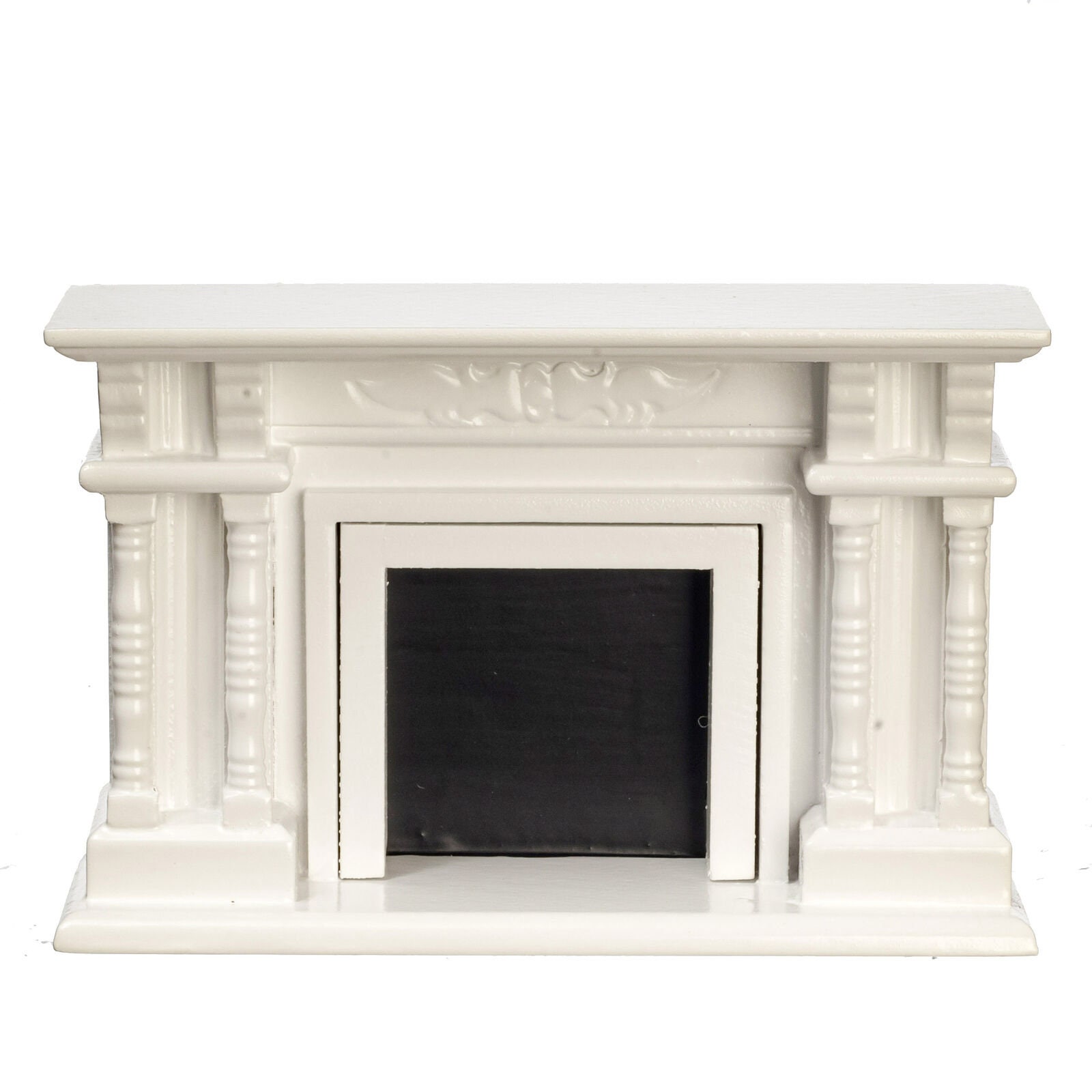 Dollhouse miniature victorian fireplace white