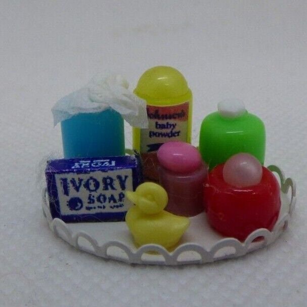 Dollhouse miniature baby tray, handcrafted