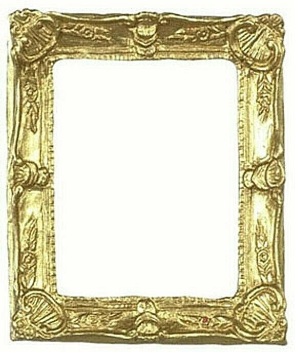 Dollhouse miniature ornate gold frame