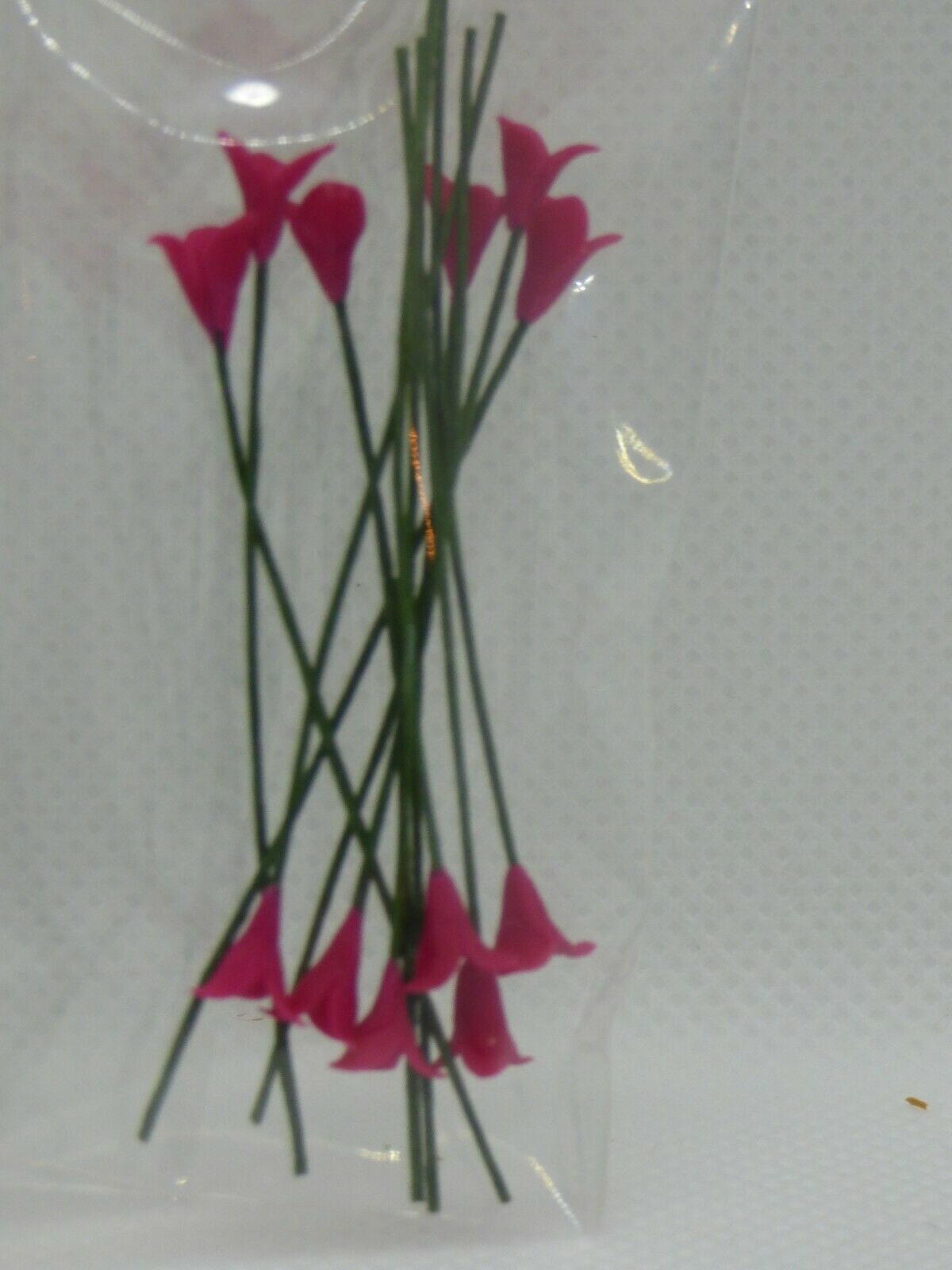Dollhouse miniature set of 12 red flower stems