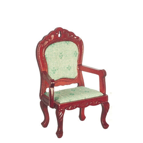 Dollhouse miniature chair - fauteuil in light green