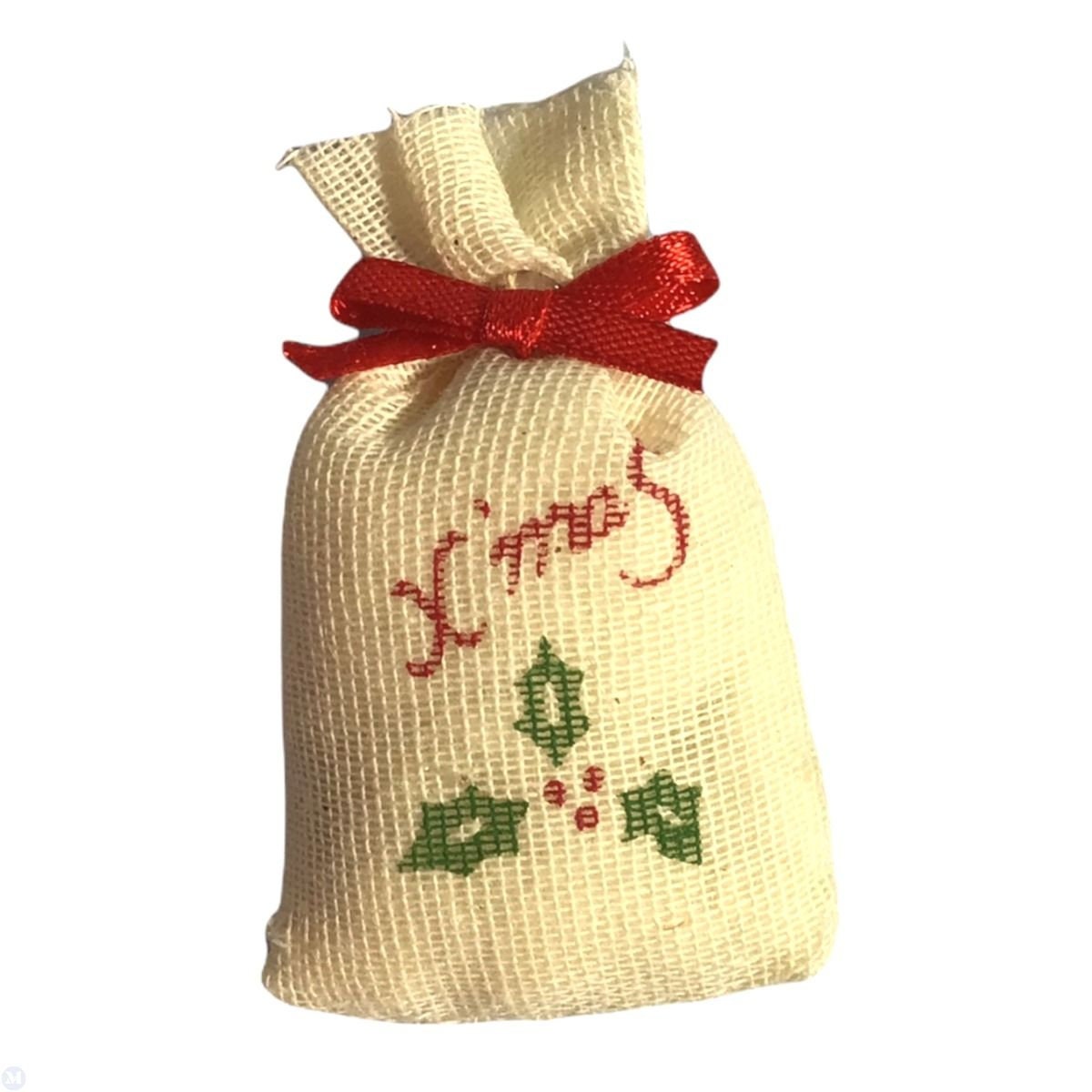 Dollhouse miniature santa's sack with bell