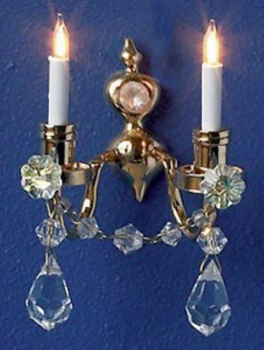 Renaissance dual candle wall sconce for miniature dollhouse