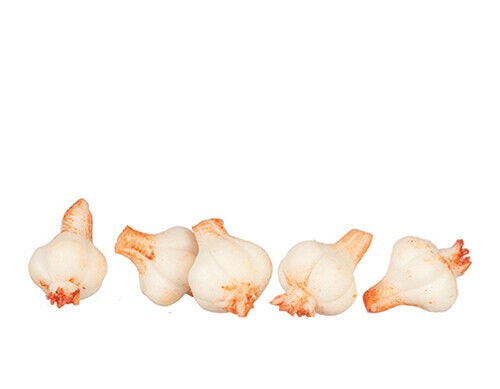 Dollhouse miniature fresh garlic, 5 pieces