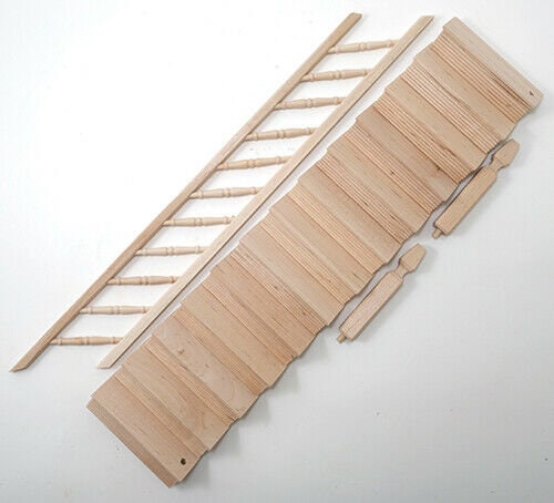 Dollhouse miniature fancy stair kit, preassembled