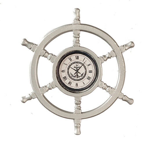 Dollhouse Miniature Helmsman's Wheel Clock