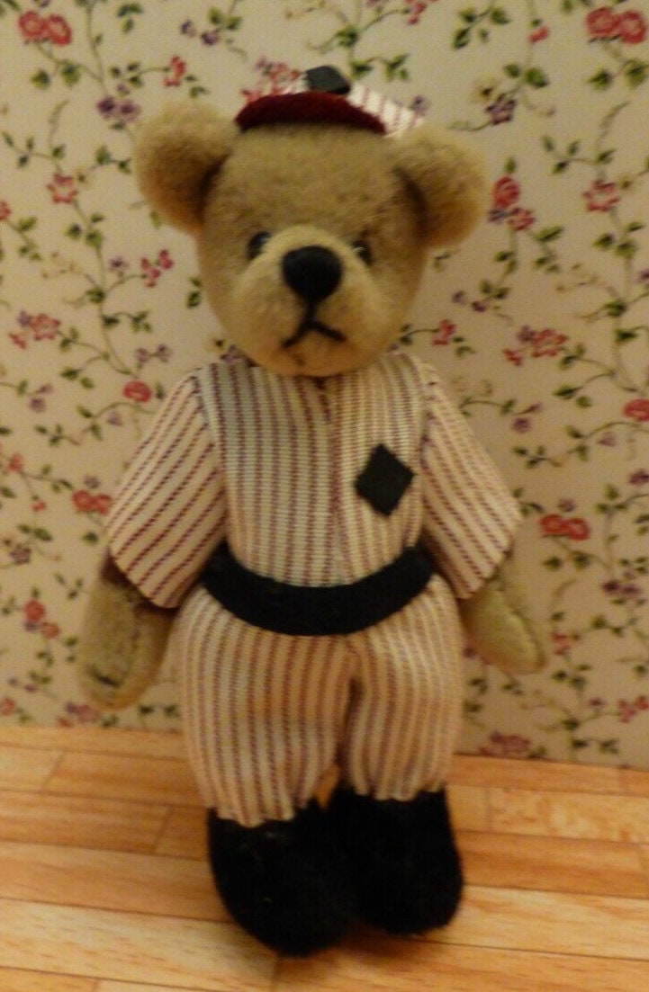 World of miniature bear  - baseball bear - for dollhouse or collection