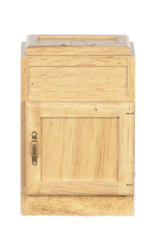 Dollhouse miniature 2-door ice box in oak