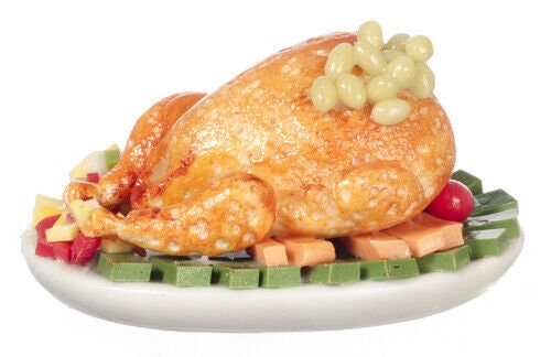 Dollhouse miniature roast chicken