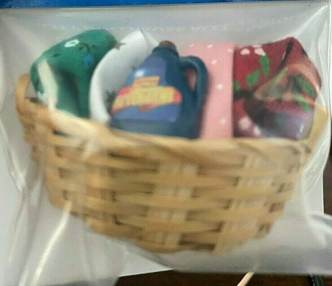 Dollhouse miniature filled laundry basket