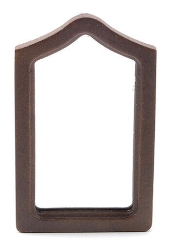 Dollhouse miniature walnut framed mirror