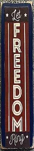 Dollhouse miniature porch board sign - let freedom ring