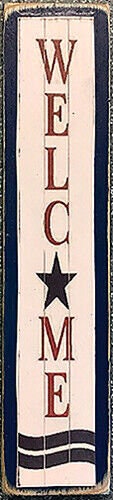 Dollhouse miniature porch board sign - welcome