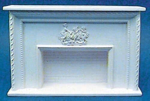 Dollhouse miniature  fireplace with plac