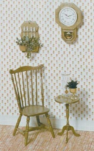 Dollhouse  miniature duxbury chair kit, brown, by chrysnbon
