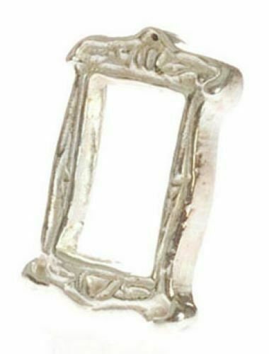 Dollhouse miniature small silver frame #3425