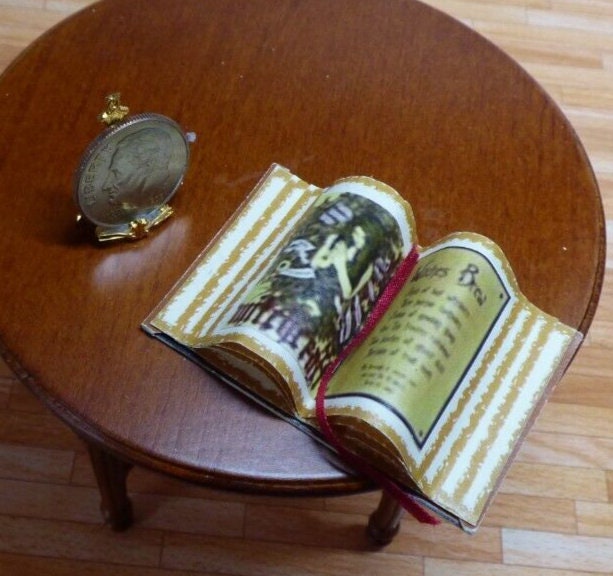 Dollhouse miniature book of spells handcrafted by taylor jade