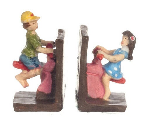 Dollhouse miniature color seesaw bookends