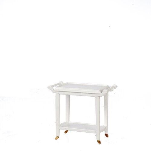 Dollhouse miniature serving cart in white