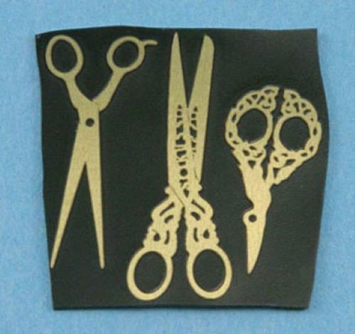 Dollhouse miniature brass scissor assortment non-working