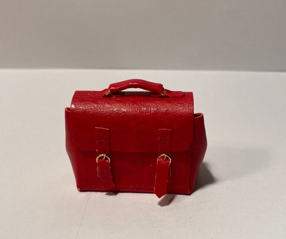 Dollhouse miniature large red bag by heidi ott