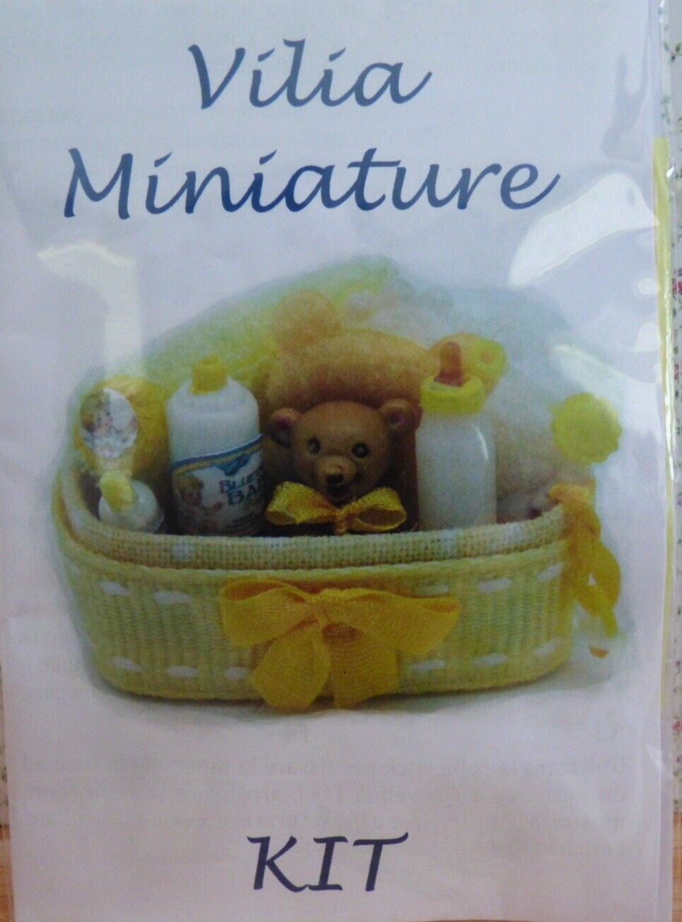 Dollhouse miniature nursery basket kit