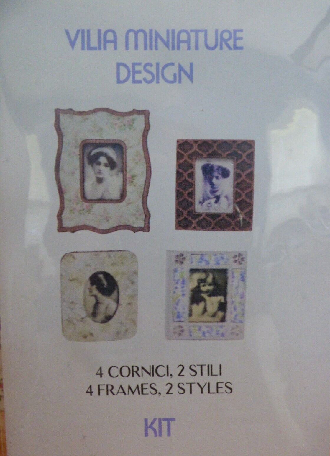 Dollhouse miniature frame kit - 4 frames, 2 styles
