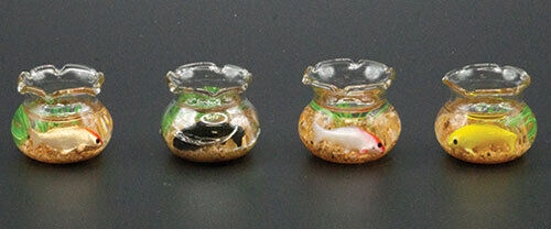 Dollhouse Miniature Glass Fish Bowl, Assorted