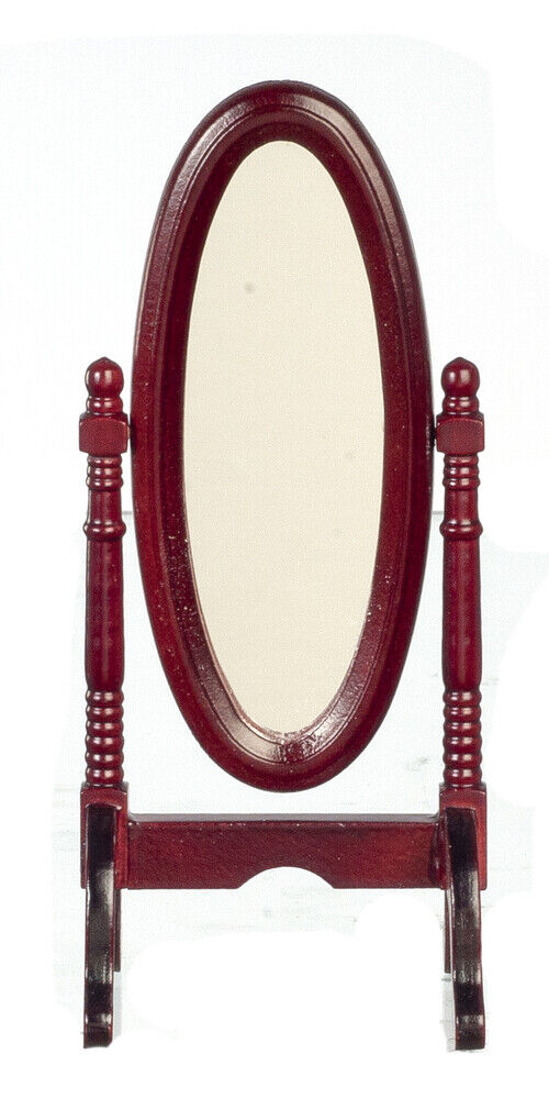Dollhouse Miniature Mahogany Cheval Mirror
