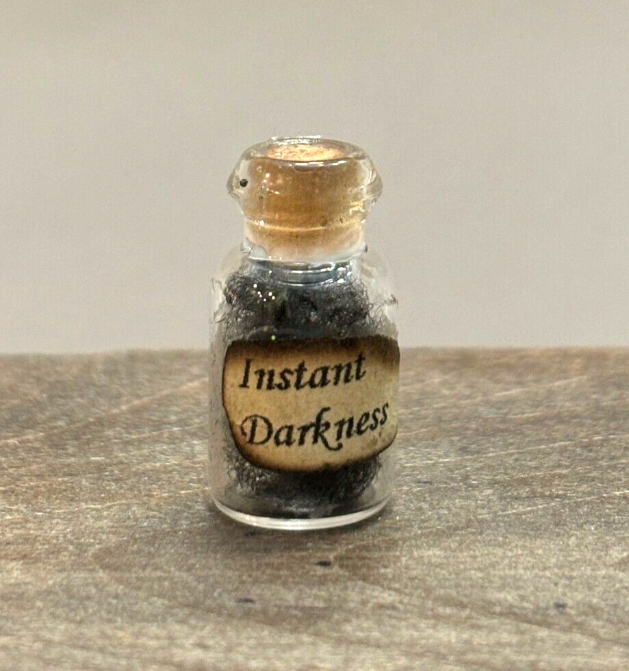 Dollhouse Miniature Halloween Jar - Instant Darkness - Handcrafted