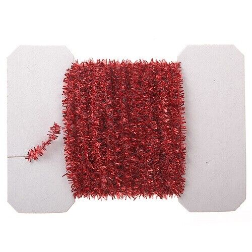 Dollhouse Miniature Red Tinsel Garland, 2 Yds