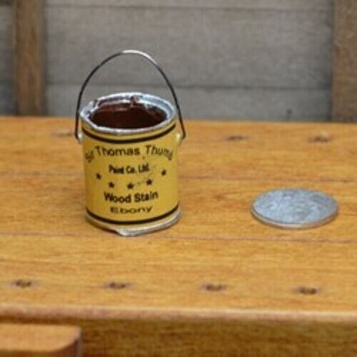 Dollhouse Miniature Wood Stain with Lid by Sir Thomas Thumb