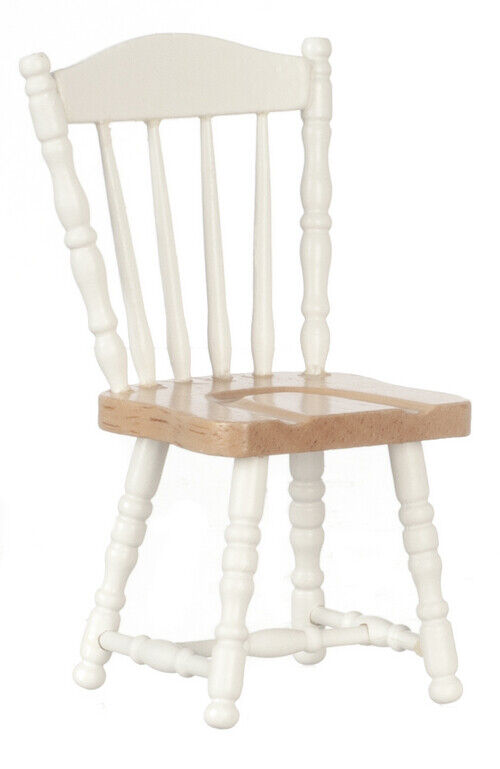 Dollhouse Miniature Kitchen Chair in White