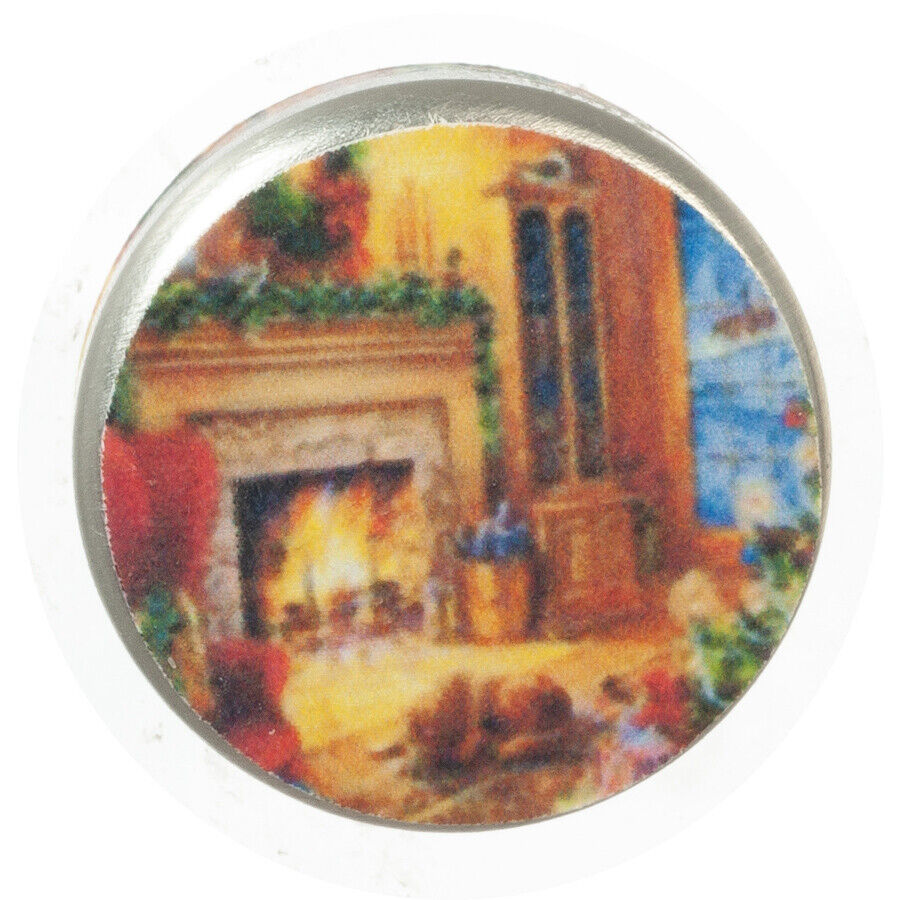 Dollhouse Miniature Christmas Cookie Tin - Fireplace