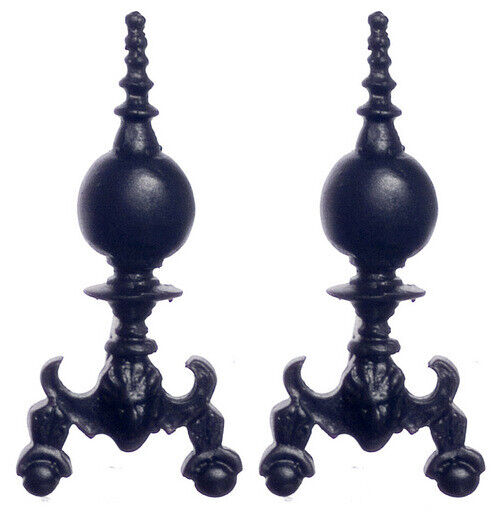 Dollhouse Miniature Georgian Andirons by Falcon Miniatures - Set of 2