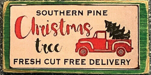 Dollhouse Miniature Christmas Tree Board Sign