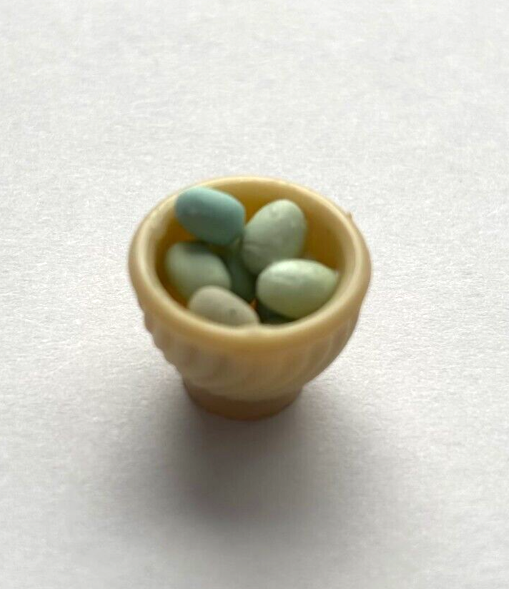 Dollhouse Miniature Bowl of Aracuna Eggs Handcrafted