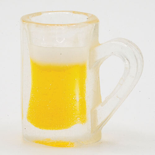 Dollhouse Miniature Mug of Beer, 2 Pack, Handcrafted