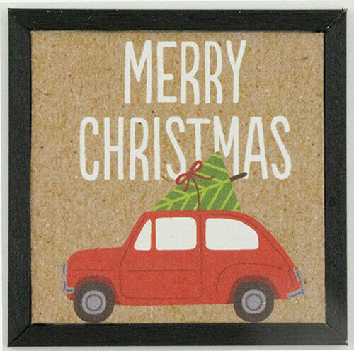 Dollhouse Miniature Christmas Car with Tree Picture