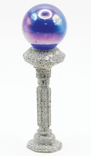Dollhouse Miniature Gazing Ball on Stone Pedestal
