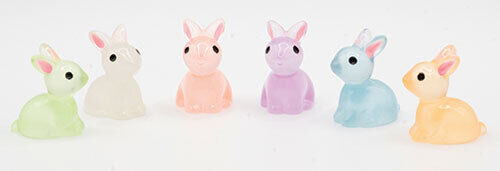 Dollhouse Miniature Glow in the Dark Rabbit, One Piece